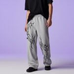 Clothy Printed Men Grey Track Pants