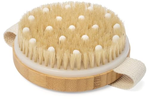 Dry Brushing Body Brush – Wooden Exfoliating Shower Brush For Cellulite, Lymphatic Support, Circulation & Ingrown Hair Prevention