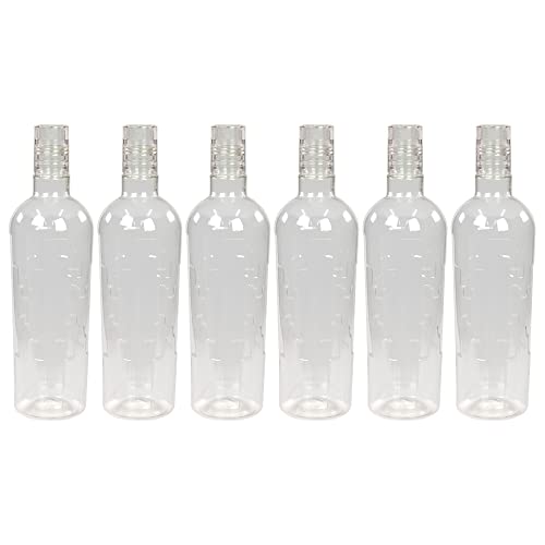 Pearlpet Nira- Bpa-Free Plastic Water Bottle Set Of 6 Pcs, Each 1000Ml, Transparent
