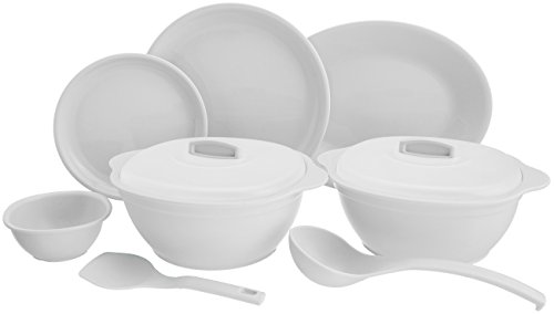 Signoraware Plastic Round Dinner Set (White) – 31 Pieces