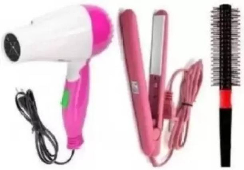 Sunpuff Nv-1290 Hair Dryer,Hair Statner And Round Comb Hair Dryer (1000 W, Multicolor) Hair Dryer(1000 W, Multicolor)