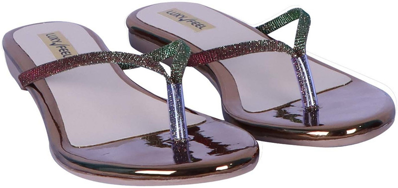 Luxyfeel Women Flats(Copper , 7)