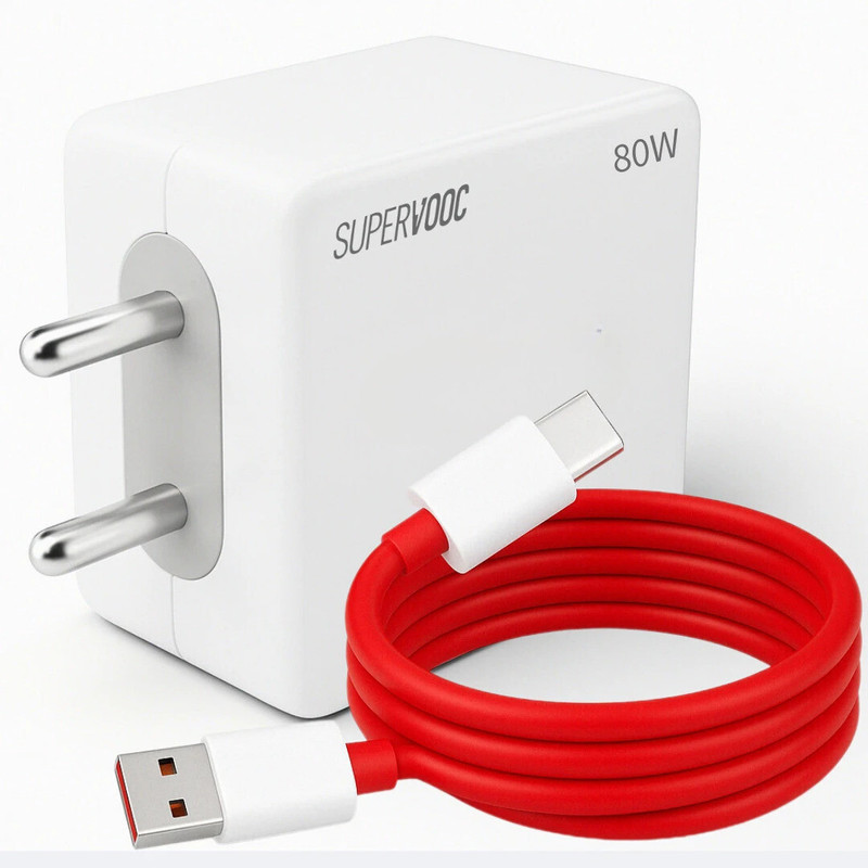Techblaze 80 W Supervooc 6 A Wall Charger For Mobile With Detachable Cable(White, Cable Included)