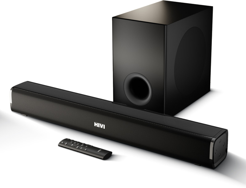 Mivi Fort Sonic 200 Soundbar, 2.1 Channel, Multi-Input And Eq Modes, Bt V5.3 200 W Bluetooth Soundbar(Black, Silver, 2.1 Channel)