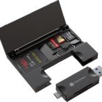 Portronics Mport 30 Plus, Microsd & Sd Card Reader, Usb & Type-C Plugs With Storage Case, Card Reader(Black)