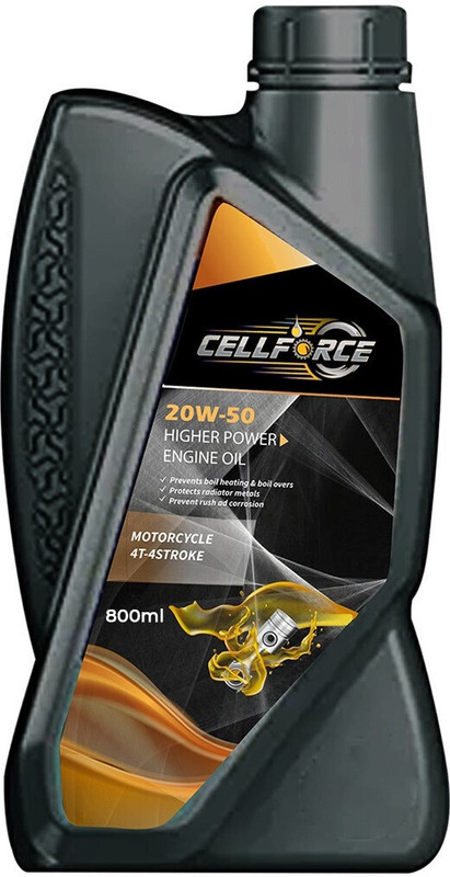 Cellforce 20W50 Premium Synthetic 4-Stroke Lubricant For Bikes & Cars | High Performance Engine Oil(800 Ml, Pack Of 1)