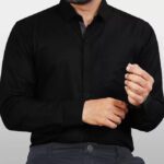 Youth First Men Solid Formal Black Shirt