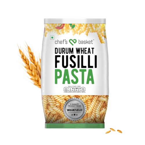 Chef’S Basket Fusili Pasta | Made With 100% Durum Wheat Semolina | 100% Suji | No Maida | Rich In Protein & Fibre | 100% Vegetarian | Non-Sticky Healthy Pasta | 500 Gm Pouch