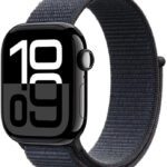 Apple Watch Series 10 Gps 42Mm Jet Black Aluminium With Ink Sport Loop(Ink Strap, Free Size)