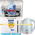 Kent Ace Copper 8 L Ro + Uv + Uf + Tds Control + Uv In Tank + Copper Water Purifier With Free Kettle Water Purifier Suitable For All – Borewell, Tanker, Municipality Waterï¿½(White & Aqua)