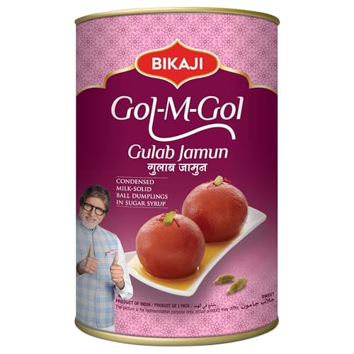 Bikaji Gol-M-Gol Soft & Juicy Gulab Jamuns | Pantua | State Of The Art Manufacturing | Tin Can Sealed For Freshness | 1.25 Kg Pack