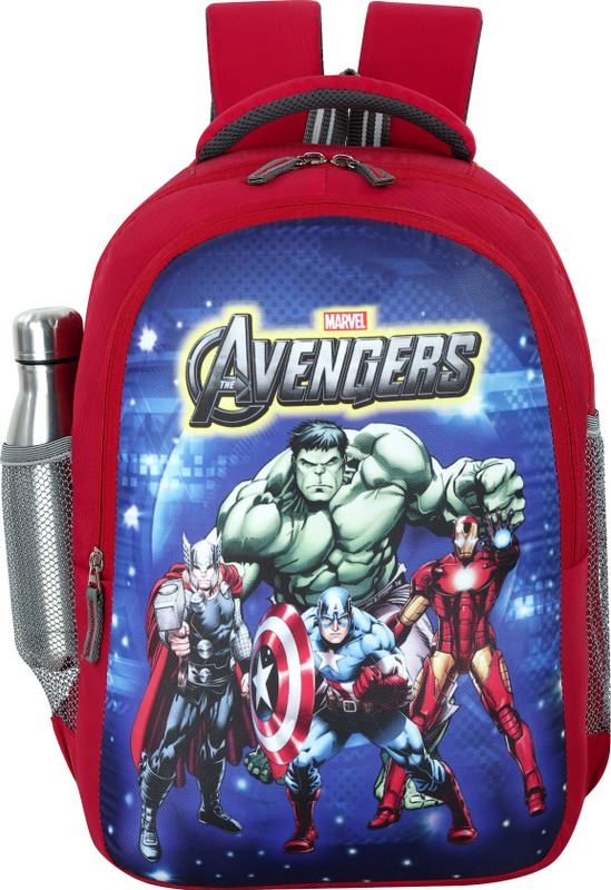 Bayo Avangers 18×13 Inch Pre-School 47Cm For 1St Std-5Th Std Lightweight School Bag 35 L Laptop Backpack(Red, Multicolor)