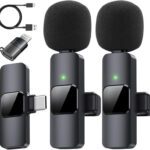 Gadgetswear K9 Wireless Lavalier Microphone, Collar Mic For Youtube, Bluetooth For Type-C, Mic With Led Indicator, Noise Cancellation(Black)