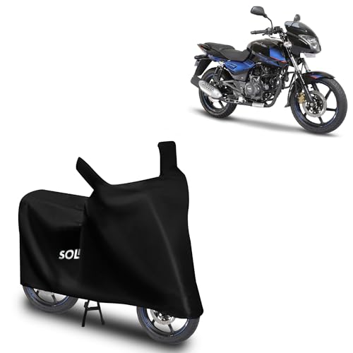 Amazon Brand – Solimo Bike Cover For Bajaj Pulsar With Carry Bag | Water Resistant | Dustproof | Uv Protection (Black)