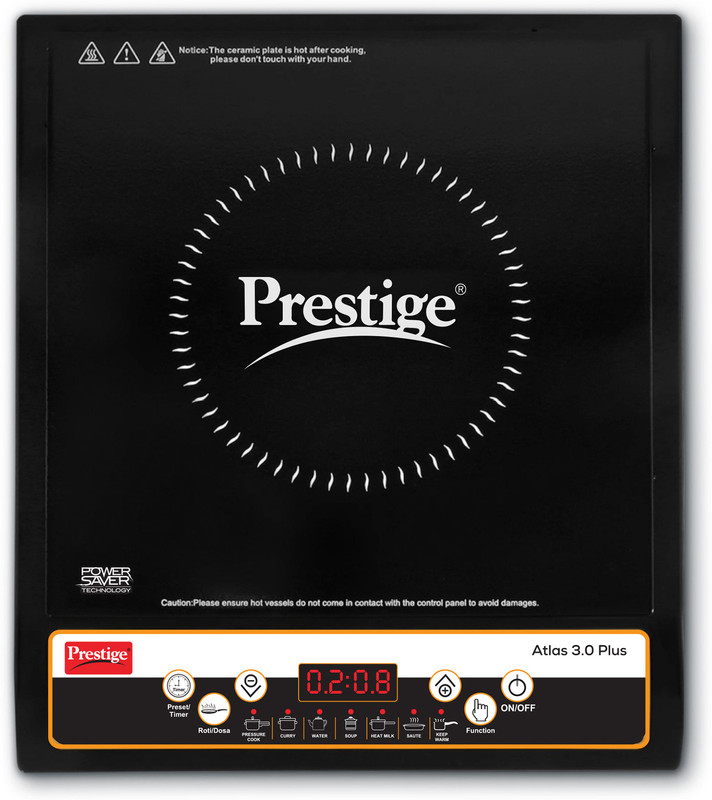 Prestige 1600 W Induction Cooktop Push Button(Black, Atlas 3.0 Plus)
