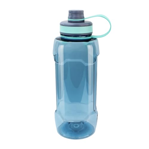 Attro Plastic Gymtron 1800Ml Water Bottle With Easy To Carry Grip Handle Bpa Free Food Grade Leak Proof Ideal For Gym Workout, School, Office & Outdoor – Sea Blue