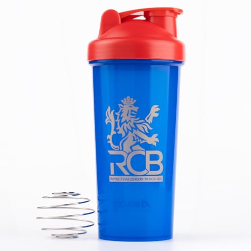 Boldfit Plastic Royal Challengers Bengaluru Rcb Official Merchandise Gym Shaker For Protein Shake Leakproof Shaker Bottles For Protein, Preworkout & Bcaa Shake, Gym Bottle – Blue, 700 Ml