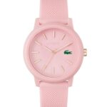 Lacoste 12.12 Ladies Qtz Basic Pink Round Dial Women’S Watch|Pink Silicone Material|Multi Color Band – 2001213