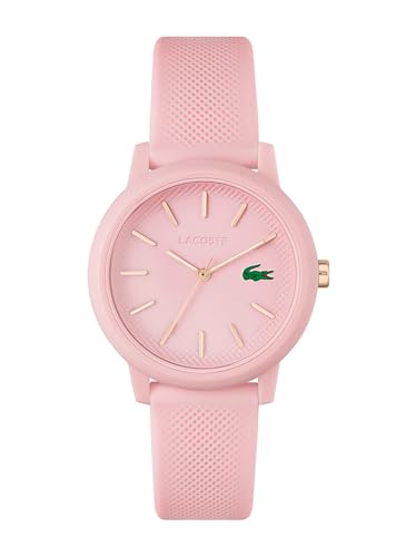 Lacoste 12.12 Ladies Qtz Basic Pink Round Dial Women’S Watch|Pink Silicone Material|Multi Color Band – 2001213
