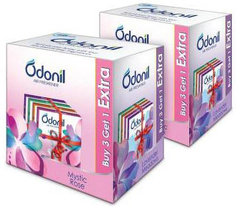 Odonil Lavender, Rose, Sandal, Jasmine Car Freshener Blocks Lavender Rose Sandal & Jasmine(4 X 50 G)
