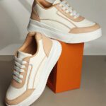 Zapatoz Stylish Casual Comfort Sneaker Sneakers For Women(Beige , 7)