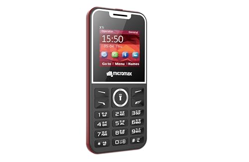 Micromax All-New X1I Smart Dual Sim Keypad Phone | Big 2.4″ Display |Type C Usb Port | Bright Torch| Wireless Fm | Auto Call Recording | Black Red|