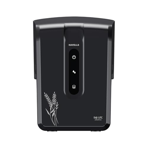 Havells Fab Utc Alkaline Water Purifier (Black), Ro+Uv+Alkaline, Copper+Zinc+Magnesium, 9 Stage Purification, 7Litre, Suitable For Borewell,Tanker & Municipal,Upto 2000 Tds, 33% Higher Water Recovery