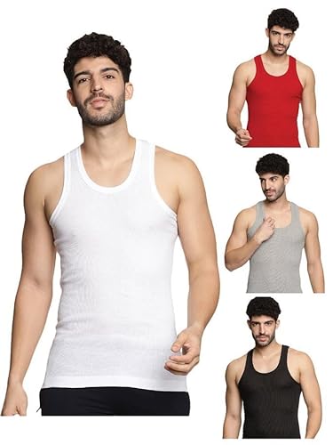 Lux Derby Men’S Vest With Drop Needle Design – Mercerized Cotton, Comfortable, Long-Lasting Vest(Pack Of 4)(S)(Color May Vary) Assorted