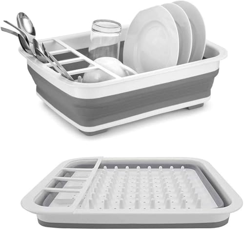 Collapsible Dish Drying Rack – Foldable Portable Sink Dish Drainer For Rv, Kitchen Counter, Camping, Marine Use, And Washing Basin