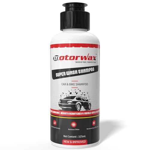 Motorwax Super Wash Shampoo (325Ml) | Car & Bike Shampoo | German Innovation | High Foam Formula | Restores Shine | Removes Dust & Dirt Effectively (1, Pack Of- 1)
