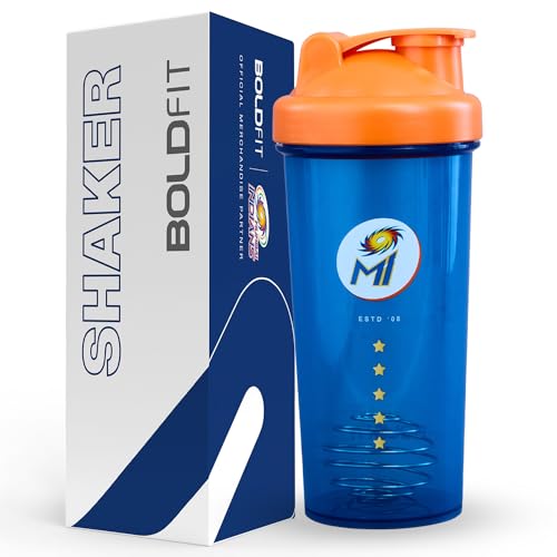 Mumbai Indians (Mi) Official Merchandise Gym Shaker For Protein Shake Leakproof Shaker Bottles For Protein, Preworkout & Bcaa Shake, Protein Shaker Bottle For Gym, Gym Bottle For Men – Blueorange