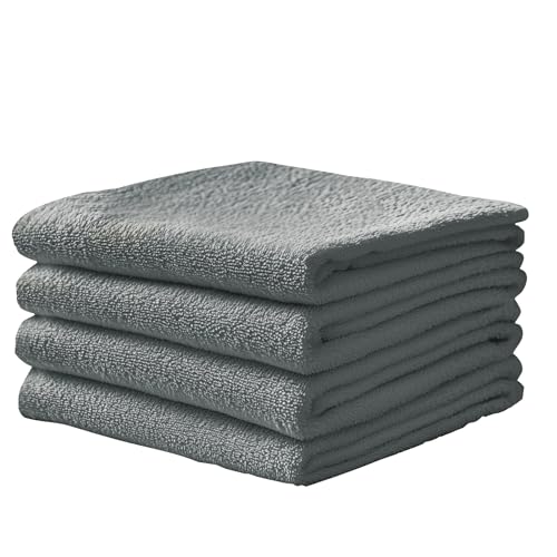 Story@Home Microfiber Cloth | 360 Gsm Thick Lint & Streak-Free Multipurpose Cloths – Automotive Microfibre Towels For Car Bike Cleaning Polishing Washing & Detailing | (40 X 40 Cm, Grey) | Pack Of 4