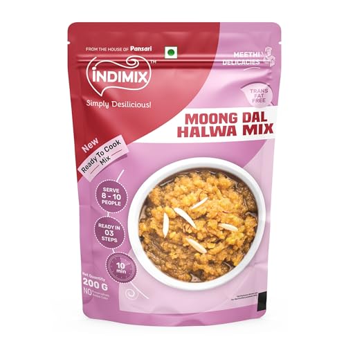 Indimix Ready To Cook Moong Dal Halwa 200 G (From The House Of Pansari)