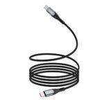 Boat Type C To C 65W Cable With Pd, Pps, And Qc Fast Charging, 480 Mbps Data Sync, 3.9 Feet (1.2M) Length, 10000+ Bends Lifespan & Durable Aluminium Alloy Shell, Nylon Braided Skin (Carbon Black)