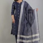 Maharaja Textile Women Solid A-Line Kurta(Blue)