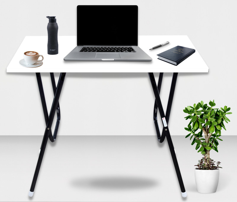 Euroqon Space Saver Foldable Imported Wood Engineered Wood 4 Seater Dining Table(Finish Color – White/Ivory, Pre-Assembled)