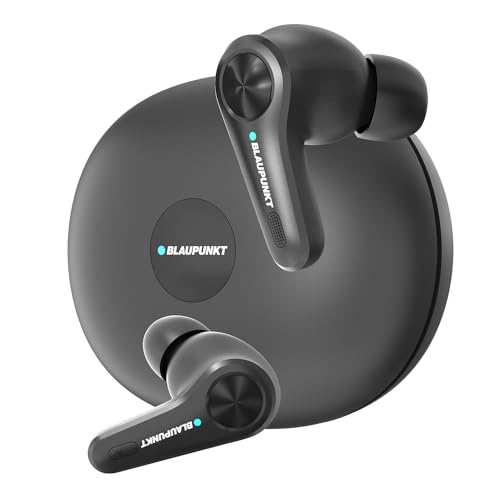 Blaupunkt Btw300 Rhodium Moskha Hybrid Anc In Ear Wireless Earbuds With 50Db I 6 Mics Crispr Enc I Blink Pair Tech I Ambient Mode Noise Cancelling I Turbovolt Fast Charging(Ebony Black)
