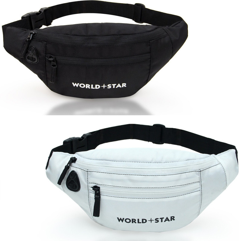 Worldstar Small Hiking Trekking Travelling Sports Waist Pouch Cycling Walking Running Bags Combo Waist Bag Pack For Waist Bags For Men Women Chest Crossbody (White&Black)(Black, White)