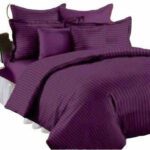 Eleganzze Cotton King Flat 300 Tc Floral Bedsheet(Pack Of 1, Purple)