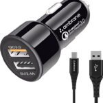Ambrane 27 W Qualcomm Certified Turbo Car Charger(Black, With Usb Cable)
