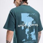 Glitchez Printed Men Round Neck Green T-Shirt