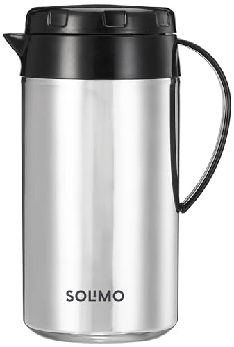 Amazon Brand – Solimo Stainless Steel Polo Flask | Thermos Hot Cold Flask | Beverage Dispenser | 100% Food Grade | Easy To Clean | For Office, School, Travelling (900Ml)