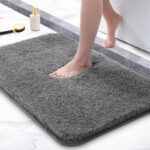 Roseate Microfiber Bathroom Mat(Doormat, Floormat – 40X60 Cm, Grey, Free)