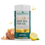 Neuherbs Gold Deep Sea 6X Omega 3 Fish Oil Capsules – 60 Softgels | Epa – 1080Mg & Dha – 720Mg | Vitamin E & D3 For Muscle, Brain & Joints Support | Lemon Flavour | No Fishy Burps| Heavy Metals Tested