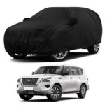 Sulfar 100% Water Resistant Car Body Cover Compatible With Mirror For Nissan Patrol (Triple Stitched, Full Bottom Elastic, Black)