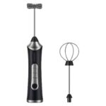 Saleon Milk Frother, Electric Whisk Drink Mixer 6 Month Warranty Rechargeable Handheld Coffee Frother With 3 Speeds, Double Whisk Heads, And Type-C Usb Charging