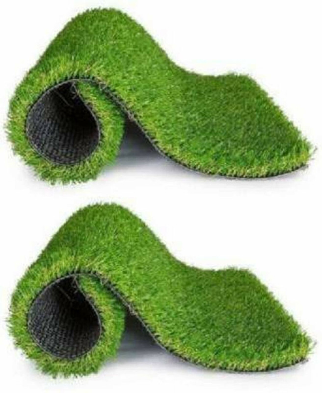 Greengrass Artificial Grass, Pp (Polypropylene), Pvc (Polyvinyl Chloride) Door Mat(Green, Pack Of 2, Extra Large)