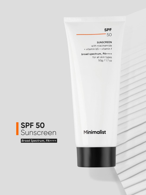 Minimalist Sunscreen – Spf 50 Pa++++ Lightweight Niacinamide Broad Spectrum Suncream |No White Cast |Men&Women(50 G)