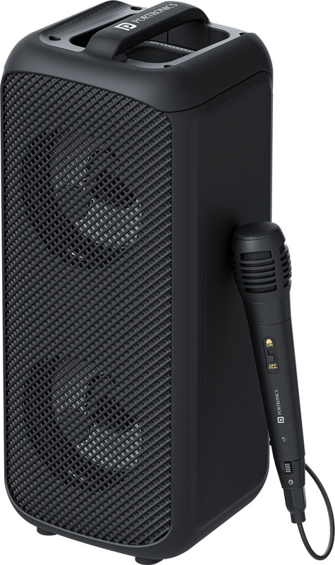 Portronics Rumble 25W Portable Bluetooth Speaker,Wired Karaoke Mic,5 Hrs Playtime,Bt V5.3 25 W Bluetooth Speaker(Black, Stereo Channel)