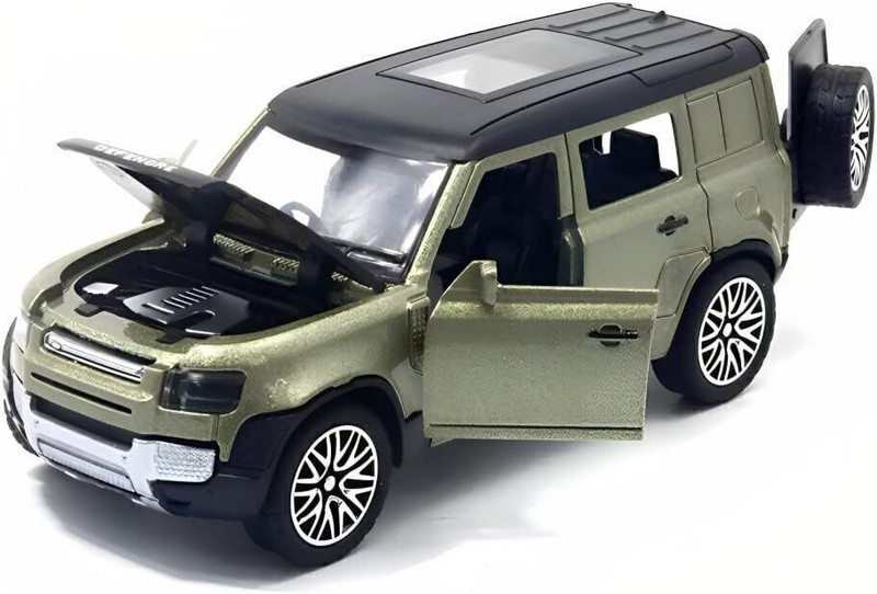 Zunbella Land Rover Defender 1:36 Diecast Model With Openable Doors And Bonnet For Kids(Green, Pack Of: 1)